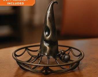 Metal Decor Halloween Ornament Spooky Table Decor Gothic Witch Hat Fantasy Lover Gift Witch Hat Decor Witches Hat Iron Fantasy Home Art