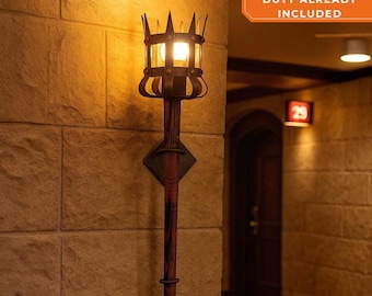 Hand Forged Lamp Medieval Wall Sconce Iron Torch Light Gothic Gift for Castle Lover Medieval Wall Light Viking Light Wrought Iron Wall Lamp