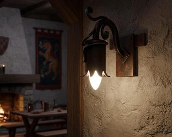 Medieval Wall Light Metal Sconce Iron Fantasy Decor Gift