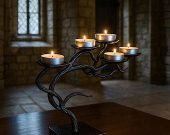 Metal Candlestick Holder Iron Candle Stand Vintage Style Wedding Centerpiece Gift for Couple Candle Metal Tray Fer Product