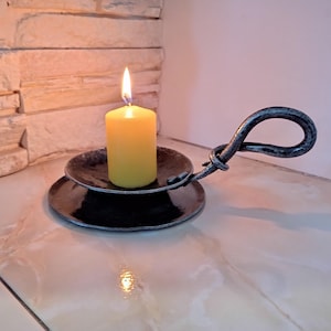Metal Candlestick Castle Decor Unique Candle Holder Medieval Iron Stand Vintage Iron Rustic Decor Candle Saucer for Jewelry Trinket Plate