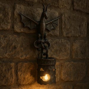 Hand Forged Handmade Torch Wall Sconce Rustic Castle Lamp Wrought Iron Wall Light Farmhouse Garden Decor Medieval Style Candle Holder