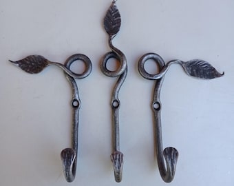 Forged Iron Wall Hook Black: Rustic Metal Decor Gift