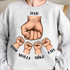 Lot de 1 à 4 mains pour papa/grand-père et enfant, fichier numérique personnalisé pour la fête des pères, meilleurs cadeaux PNG pour papa, mains pour enfants papa