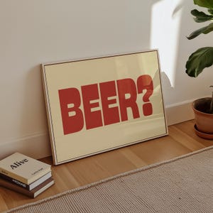 Customizable Beer? Art Print Poster Only, Kitchen Art, Dining Room Wall Decor, Funny Adult Poster, Beer Lover Print, Minimalist Beer Art
