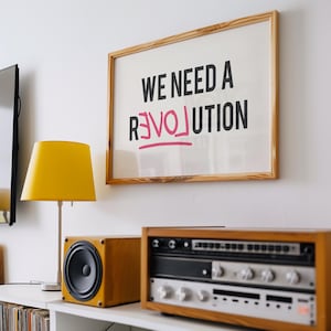 Customizable We Need A Revolution Print Poster Only, Protest Art, Feminist Wall Decor, Social Justice Poster, Activism Art, Custom Colours