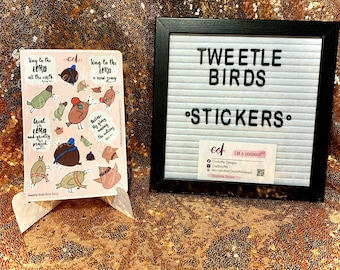 Tweetle Birds Sticker Sheet | Cute planner stickers, bullet journal, bujo stickers, whimsical stickers, Bible journaling