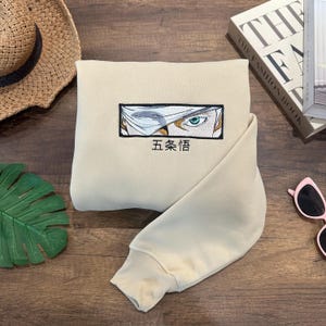 Cursed Sorcerers Embroidered Sweater – Anime Hoodie Inspired by JJK World, Otaku Fashion Gift, Unisex Manga Clothing for Fans EJUJU097