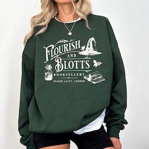Wizard Book Shop T-Shirt, HP Fall Sweatshirt, HP Fan Gift, Flourish and Blotts Shirt, Bookworm Shirt, Universal Magical Shirt PSD401.DT
