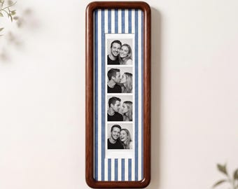Personalized Photo Strip Frame, Custom Photo Booth Picture Frame with Initials, Anniversary Gift for Couples, Wedding Keepsake