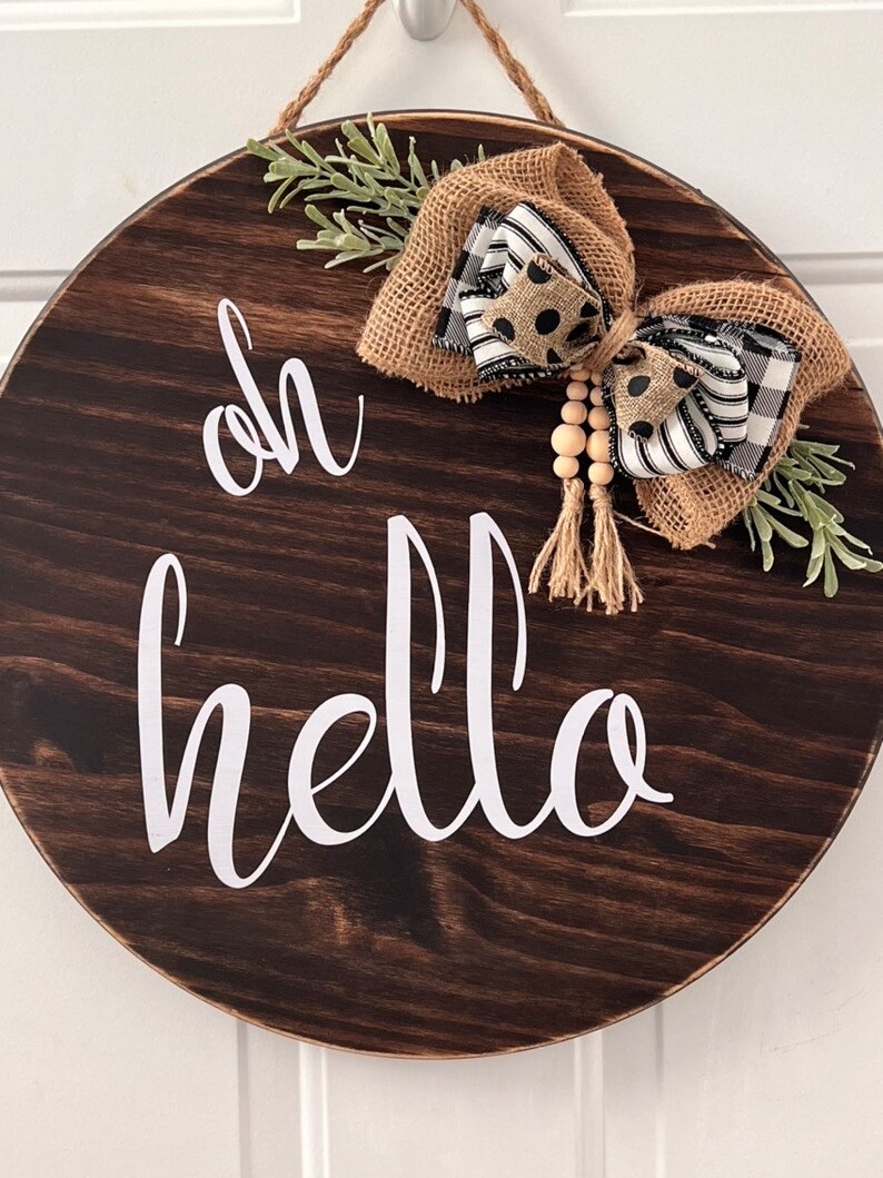 Oh Hello, Rustic Wood Door Hanger - Etsy