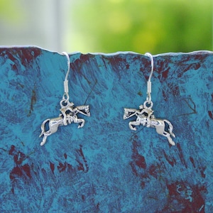 Hunter Jumper Horse Earrings 925 Sterling Silver -  Equestrian Jewelry - Horse Jewelry - Horse Jumping Jewelry - Show Horse Jewelry