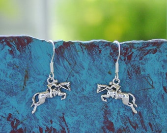 Hunter Jumper Horse Earrings 925 Sterling Silver -  Equestrian Jewelry - Horse Jewelry - Horse Jumping Jewelry - Show Horse Jewelry