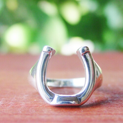 Horseshoe Ring Sterling Silver Horseshoe Men's Ring Etsy