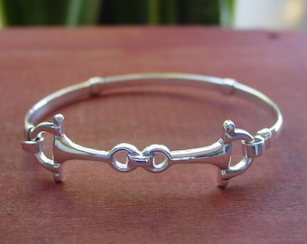 Bit Bangle Horse Jewelry Gucci Style, Snaffle Bit Bangle Sterling Silver, Equestrian Bangle, Horse Bangle, Horse Lover Gift, Horse Riding