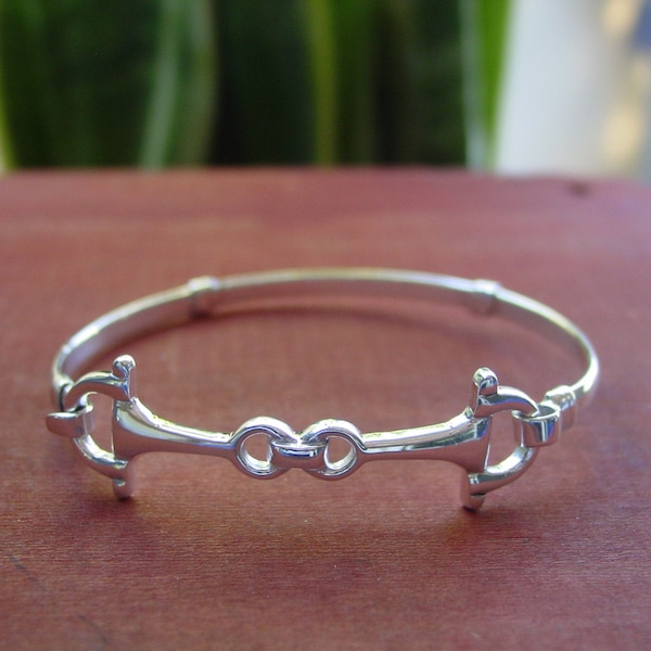 Bit Bangle Horse Jewelry Gucci Style, Snaffle Bit Bangle Sterling Silver, Equestrian Bangle, Horse Bangle, Horse Lover Gift, Horse Riding