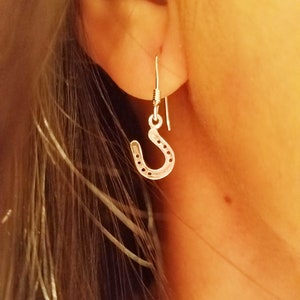Horseshoe Sterling Silver Earrings,Equestrian Jewelry, Horse Earrings, Horse Lover Earrings