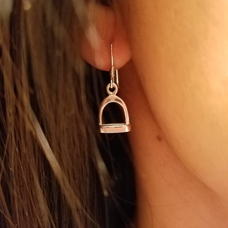 Stirrup Horse Sterling Silver Earrings, Equestrian Jewelry, Horse Earrings, Stirrup Jewelry, Horse Jewelry, Horse Lover Gifts