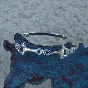 Small Snaffle Bit Child Bangle Sterling Silver Horse Bit - Horse Jewelry - Equestrian Jewelry - Gift for Girl - Horse Bangle