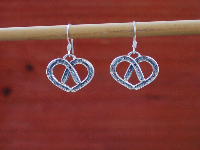 Double Horseshoe Heart Earrings Sterling Silver Horse Love Etsy
