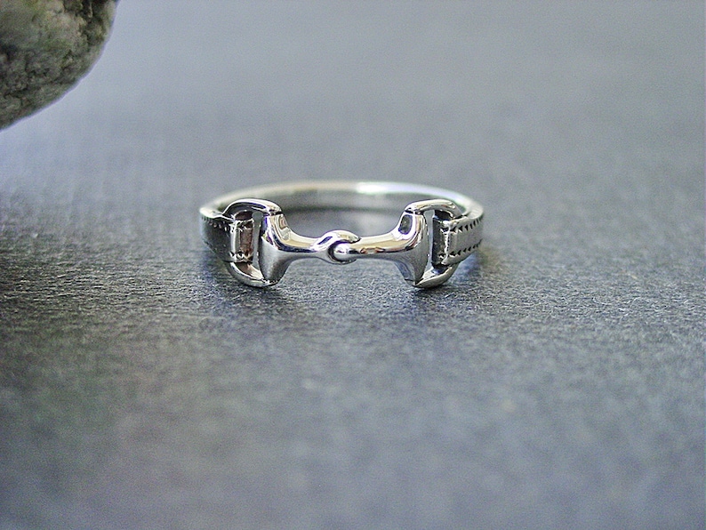 Snaffle Bit Horse Ring Snaffle Bit Sterling Silver Equestrian Jewelry Horse Ring Horse Lover Gift Great Detail Sizes 4 thru 11 image 5