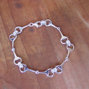 Thin Snaffle Bit  Bangle Bracelet Sterling Silver, Equestrian Bangle, Horse Jewelry, Equestrian Jewelry, Snaffle Bit Jewelry