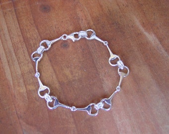 Pulsera de plata de ley con filete: joyería ecuestre
