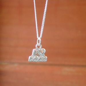 I love Dogs Charm Pendant Sterling Silver with Chain,Dogs Jewelry,Dogs Necklace,Doggies Pendant