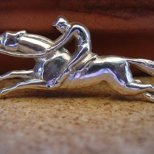 Jockey Pin - Pferderennen Schmuck - Longchamp Pin - Pferd Sterling Silber - Pferde Schmuck - Jockey Pin