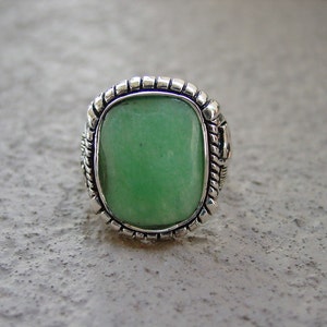 Aventurine Quartz Green Horse Ring - Horse Sterling Silver - Equestrian Jewelry - Aventurine Jewelry - Horse Jewelry - Western Horse Ring