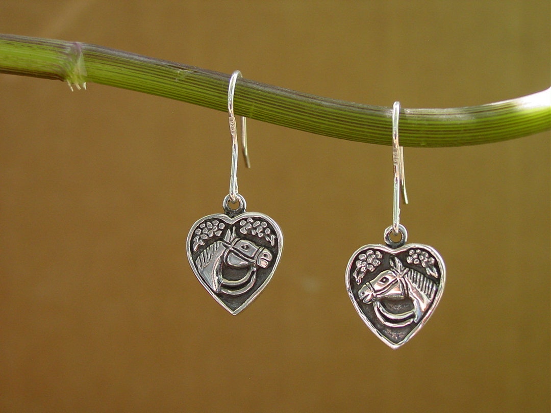 Orecchini A Forma Di Cavallo In Argento Sterling 925 Per Donna – Design Cuore E Testa Di Cavallo, Gioielli Ipoallergenici Per Amazzoni E Amanti Dei Cavalli, Leggeri E Con Scatola Regalo