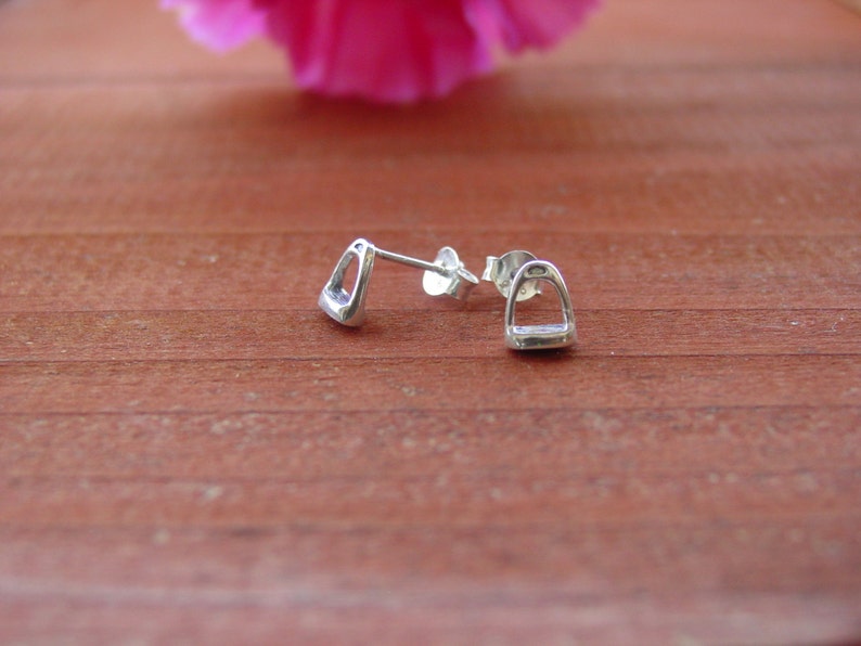 Tiny Stirrup Horse Stud Earrings Stirrup Sterling Silver Etsy