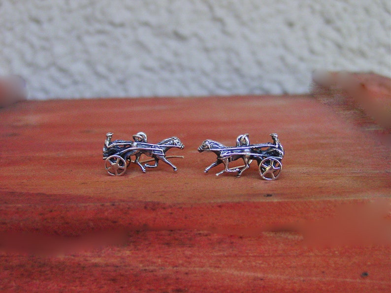 Harness Racing Moving Sulky Wheel Trotter Earrings Horse Etsy