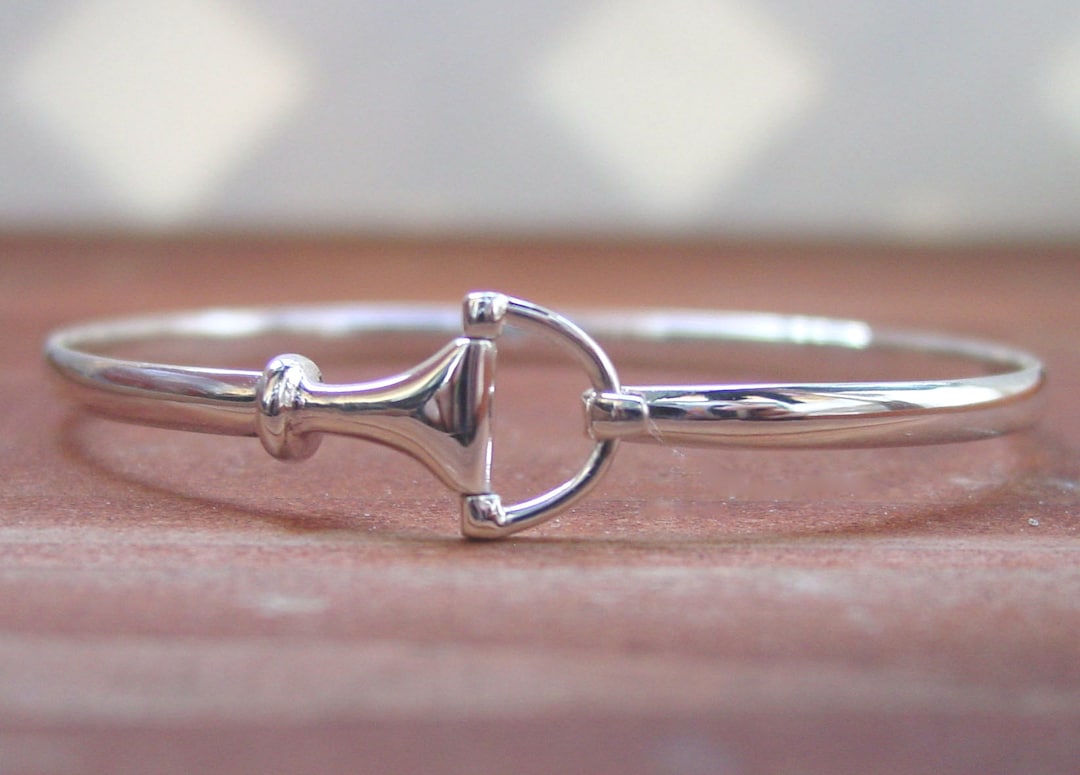 Equestrian Half Bit Bangle Bracelet Sterling Silver, Equestrian Jewelry ...