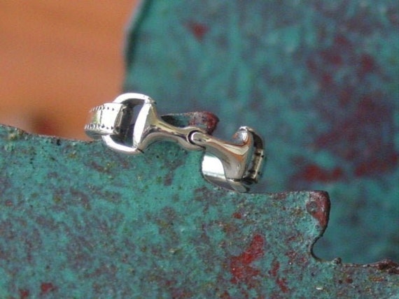 Sterling Silver Snaffle Bit Ring: Equestrian Horse Jewelry