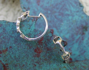 Handcrafted Sterling Silver Snaffle Bit Earrings: Equestrian Jewelry