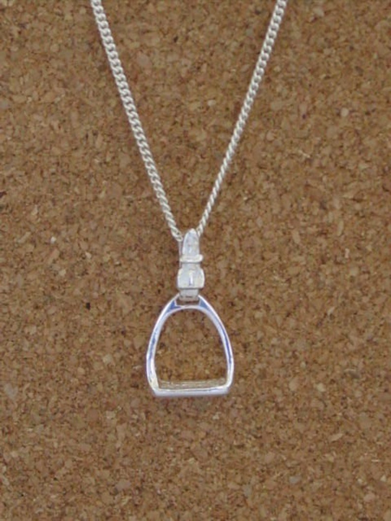 Stirrup Horse Pendant Sterling Silver Equestrian Gift Stirrup Etsy