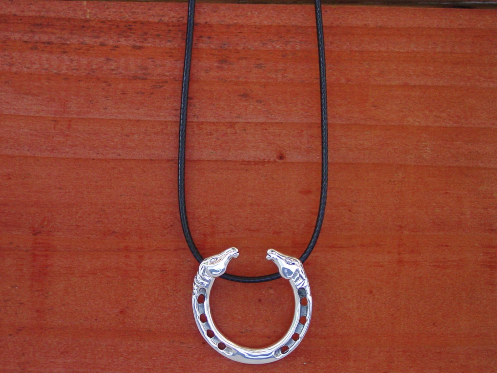 Horse Head in Top of Horseshoe Pendant Sterling Silver Etsy