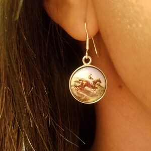 Enamel Horse Earrings - Horse Earrings - Equestrian Jewelry - Sterling Silver Horse Earrings - Horse Lover Gift - Dressage Jewelry