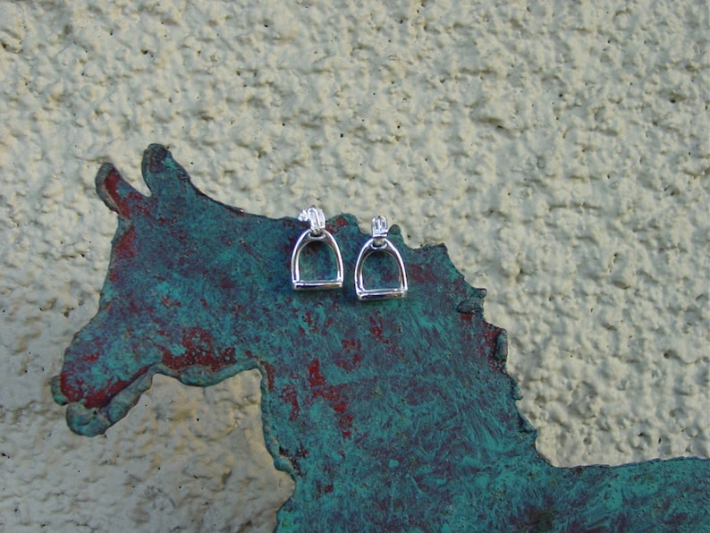 Stirrup Horse Stud Earrings Horse Sterling Silver Equestrian Etsy