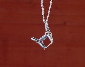 Sterling Silver Halter Bridle Pendant - Equestrian Necklace