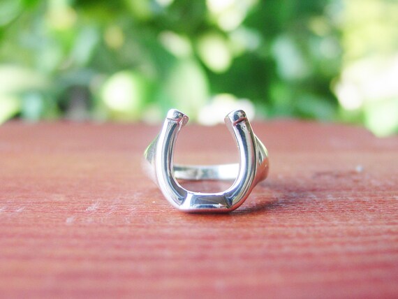 Horseshoe Ring Sterling Silver Horseshoe Detailed Ring Equestrian