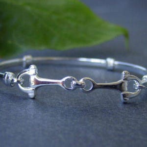 Small Snaffle Bit Child Bangle Sterling Silver Horse Bit - Horse ...