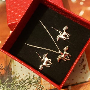 Set of Mustang Horse Pendant Sterling Silver Jewelry / Mustang Dangle Hors Earrings or Mustang Horse Stud Earrings