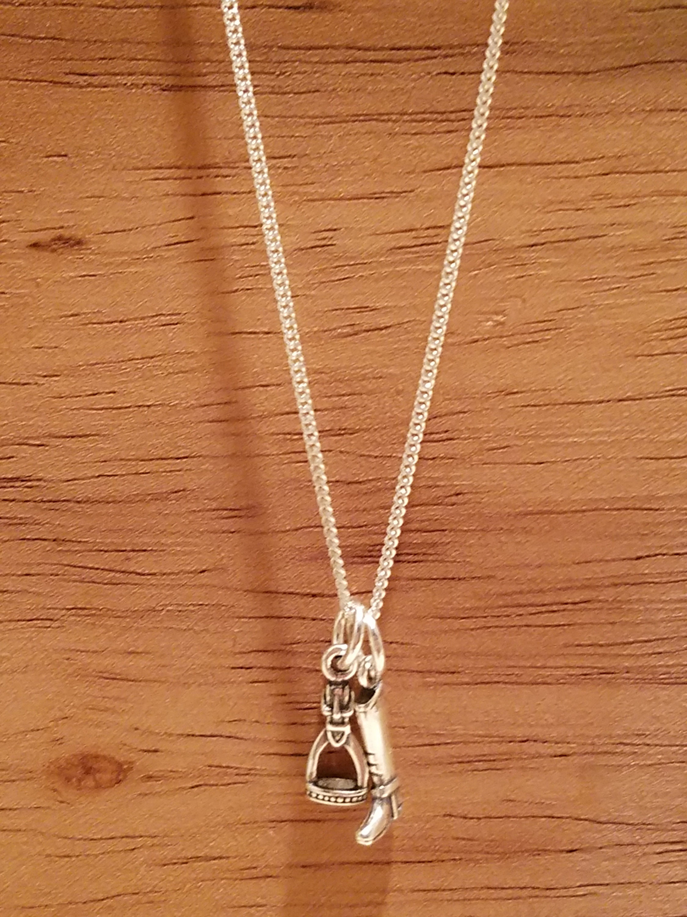 Racing Horse Charm .925 Sterling Silver Equestrian Pendant