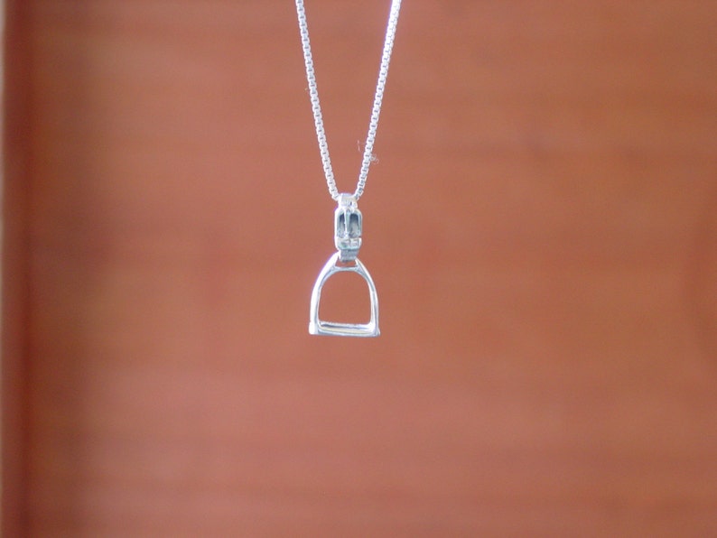 tiny stirrup pendant