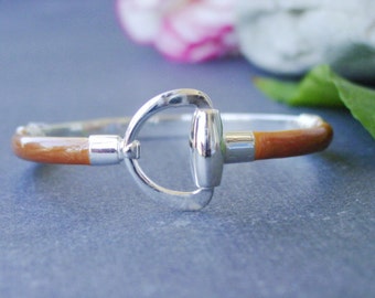 Sterlingzilveren paardenbit-armband: geëmailleerde paardensportsieraden