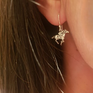 Sterling Silver Horse Racing Earrings: Equestrian Jewelry Gift