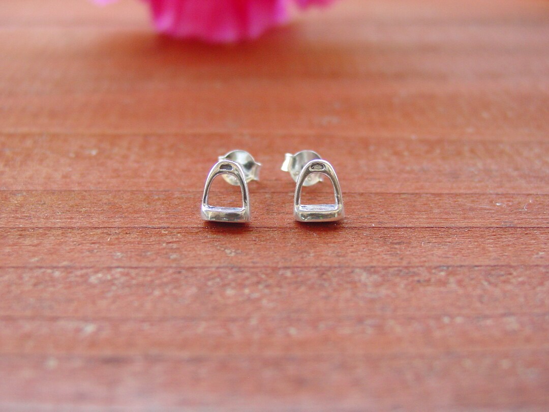 Tiny Stirrup Horse Stud Earrings Stirrup Sterling Silver - Etsy