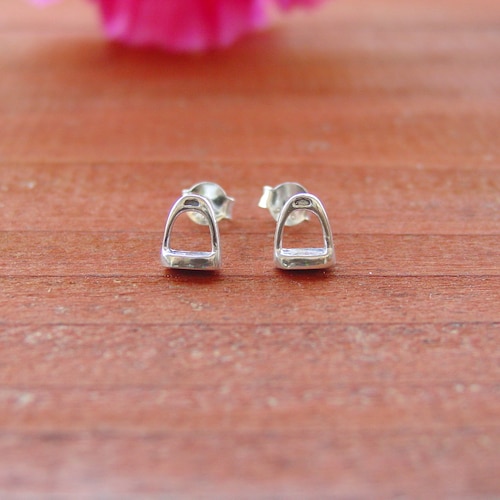 Stirrup Horse Stud Earrings Horse Sterling Silver Equestrian Etsy